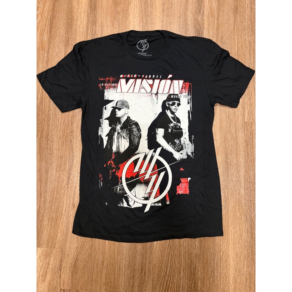 Wisin & Yandel La Ultima Mision World Tour 2022 Black Graphic T-Shirt Men Medium